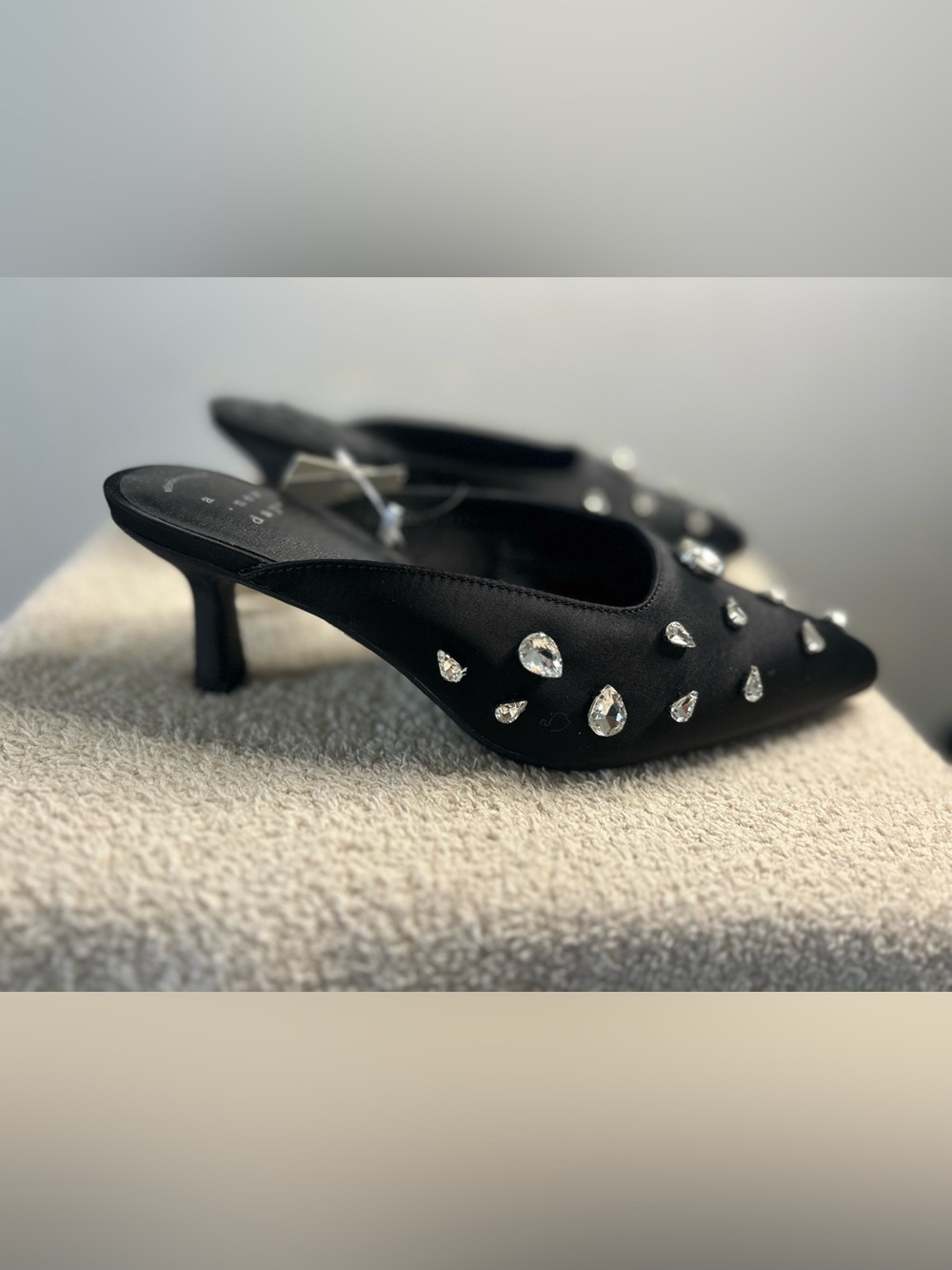 a new day Black Jeweled Slingback Mules